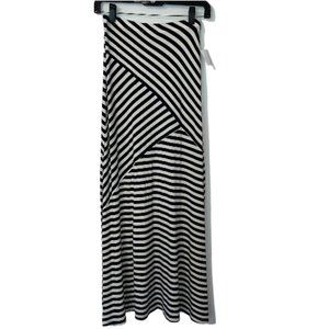 Charlotte Russe Size Small Women Navy Stripe Side Slit Maxi Dress